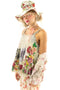 Magnolia Pearl Pink Appliqué Clementine Tank Top 275 Floral White TOP CAT New