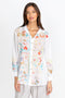 Johnny Was Button Down Horoscope ZODIAC OVERSIZED SHIRT TUNIC WHITE M NEW