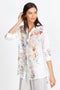 Johnny Was Button Down Horoscope ZODIAC OVERSIZED SHIRT TUNIC WHITE M NEW