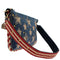 Mary Frances Americana Beaded Stars and Stripes Shoulder Handbag Blue Bag New
