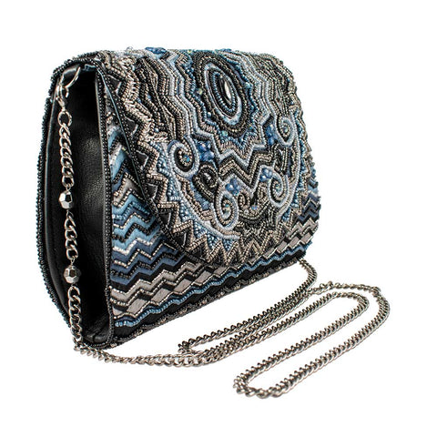 Mary Frances Blue Zone Multi Blue Zone Crossbody Handbag New