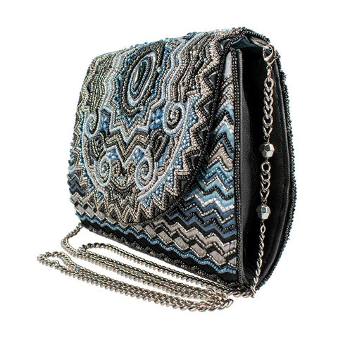 Mary Frances Blue Zone Multi Blue Zone Crossbody Handbag New