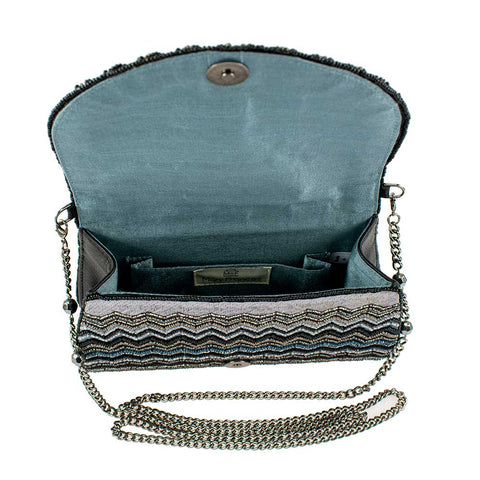 Mary Frances Blue Zone Multi Blue Zone Crossbody Handbag New