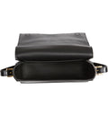 Burberry Small Grace BLACK Stripe Leather Strap Handbag Bag Black Purse Italy NEW