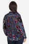 Johnny Was CLARA BURNOUT LEDA BUTTON DOWN Top Shirt Embroidered Floral Blue Navy Black Velvet New