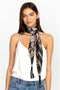 Johnny Was Redland Silk Scarf Square Large Floral Black Multi Tassels New