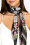 Johnny Was Redland Silk Scarf Square Large Floral Black Multi Tassels New