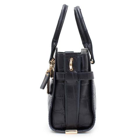 COACH Women's Embossed Croc Coach Swagger 20 LI/Navy Satchel