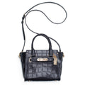 COACH Women's Embossed Croc Coach Swagger 20 LI/Navy Satchel