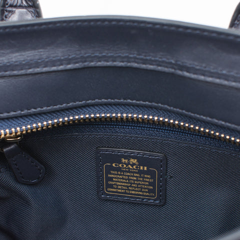 COACH Women's Embossed Croc Coach Swagger 20 LI/Navy Satchel