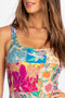 Johnny Was Barcelona One-Piece Swimsuit Floral Vibrant New