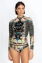JOHNNY WAS Swimwear SURF SHIRT Comfort Long Sleeve Floral Black Multi Top New
