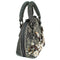 Mary Frances Date Night Beaded White Floral Top Handle Handbag Gray Bag New