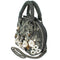 Mary Frances Date Night Beaded White Floral Top Handle Handbag Gray Bag New
