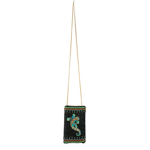 Mary Frances Deco Gecko Black Deco Gecko Crossbody Phone Bag New