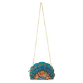Mary Frances High Tide Shell Coral Blue Spring Beaded Crossbody Handbag NEW