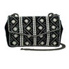 Mary Frances Black & White Velvet Crossbody Handbag One of a Kind  New