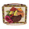 Mary Frances Drinks On The Beach Coconut Island Handbag Beaded Brown Bag Gold New