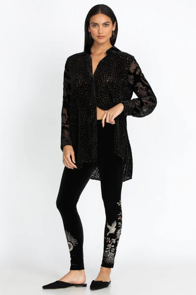 Johnny Was Valentina Velvet Cropped Kimono Jacket Top Black Floral Embroidery NEW
