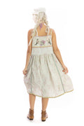 MAGNOLIA PEARL SLIP 149 Cotton Floral Bellisima Bird Purple White Dress New