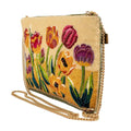 Mary Frances Tulip Garden Flower Gold Spring Beaded Crossbody Handbag BAG NEW