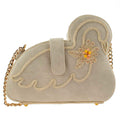 Mary Frances Gliding Along Beaded Crossbody Swan Flowers Handbag Bag Ivory New