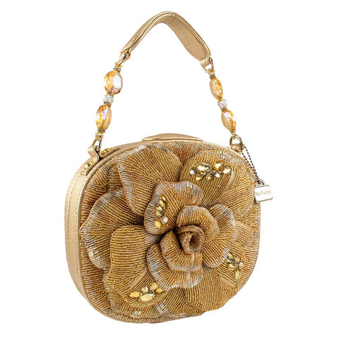 Mary Frances Golden Rose Gold Golden Rose Top Handle Bag New