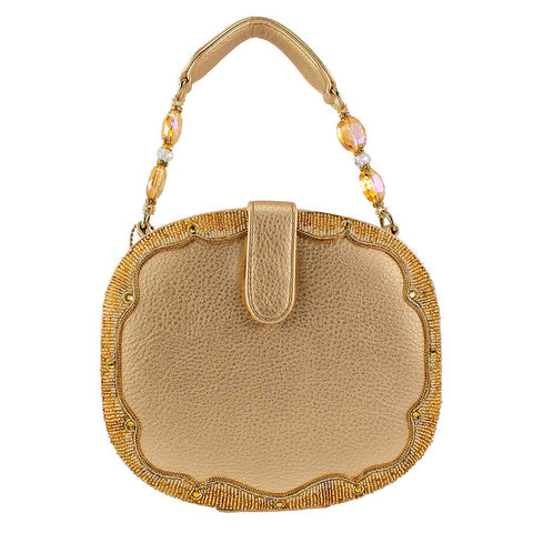 Mary Frances Golden Rose Gold Golden Rose Top Handle Bag New