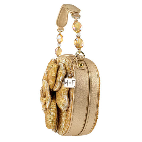 Mary Frances Golden Rose Gold Golden Rose Top Handle Bag New