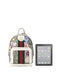 Gucci Ophidia Flora Beige White Leather Canvas Backpack Handbag Bag Italy NEW