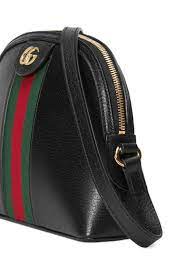 GUCCI Calfskin GG Web Ophidia Dome Small Gold Black Shoulder Bag Handbag NEW