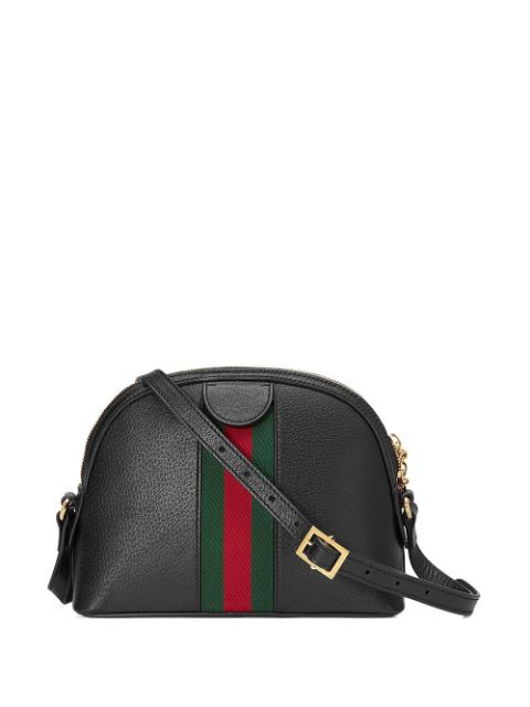 GUCCI Calfskin GG Web Ophidia Dome Small Gold Black Shoulder Bag Handbag NEW