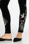 Johnny Was Leggings Valentina Stretch Velvet Legging Floral Embroidery Black Pants New