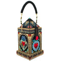 Mary Frances House of Hearts Beaded Clutch Red Heart Handbag Black Bag New