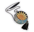 Mary Frances Day Night Sun Moon Galaxy Black Gold Special Beaded Bag Handbag NEW