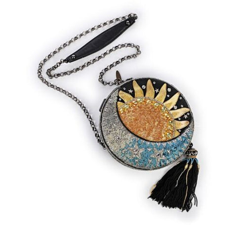 Mary Frances Day Night Sun Moon Galaxy Black Gold Special Beaded Bag Handbag NEW