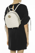 Gucci GG Marmont White Mystic Backpack Authentic Leather Italy Shoulder Bag NEW