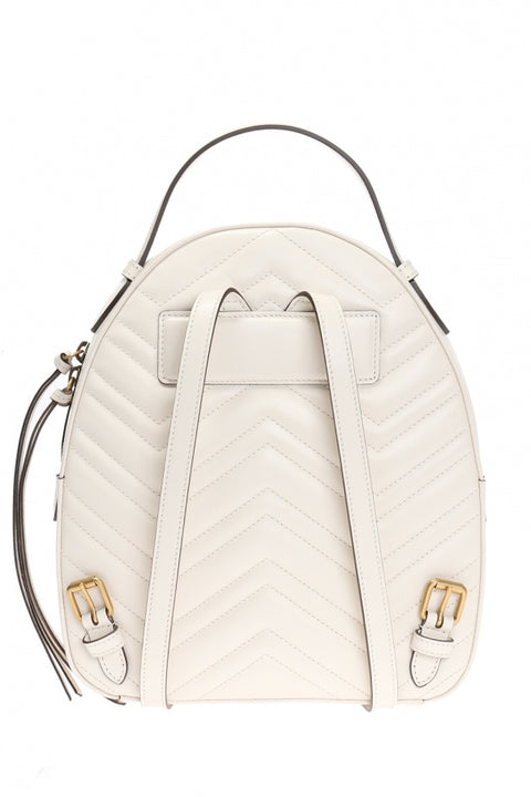 Gucci GG Marmont White Mystic Backpack Authentic Leather Italy Shoulder Bag NEW