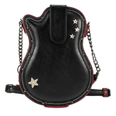 Mary Frances I'm a Star Crossbody Guitar Beaded Bag Handbag Black Pink Purse NEW