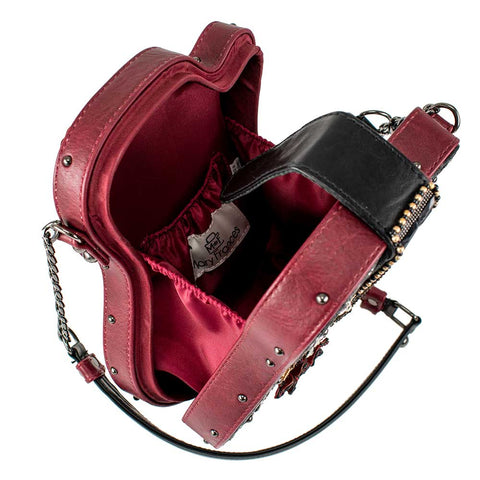 Mary Frances I'm a Star Crossbody Guitar Beaded Bag Handbag Black Pink Purse NEW