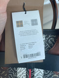 BURBERRY E Canvas Monogram Stripe Small Belt Tote Brown Handbag Bag 8019351 New