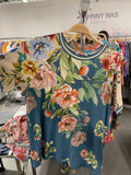 Johnny Was ROMANO RAGLAN Short Sleeve Floral Tee Shirt Top Flower New
