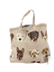 Johnny Was Casper Linen Tote Bag Dogs Ivory Handbag Pet Dog Bag New