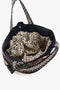 Johnny Was Maisie Linen Tote Floral Black Handbag Flowers Embroidery Bag New