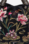 Johnny Was Maisie Linen Tote Floral Black Handbag Flowers Embroidery Bag New
