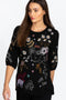 Johnny Was Soho Black Shirt Puff Sleeve Top Long Embroidery Floral NEW