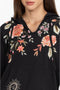 Johnny Was VIENNA Pullover Sweatshirt Cotton Embroidery Hoodie Black Floral New