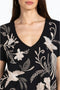 Johnny Was FRANKIE Everyday Tee Shirt Black Cotton Embroidery V Neck T Shirt New