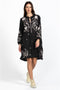 Johnny Was FRANKIE TIERED Field Dress Cotton Floral Embroidery Linen Black New