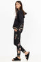 Johnny Was VIENNA FRENCH TERRY Jogger Cotton Black Floral Sweatpants Pant New